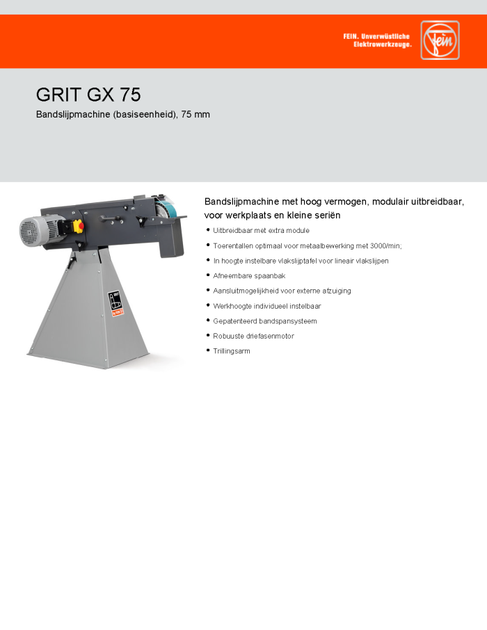 GRIT GX 75 Datasheet