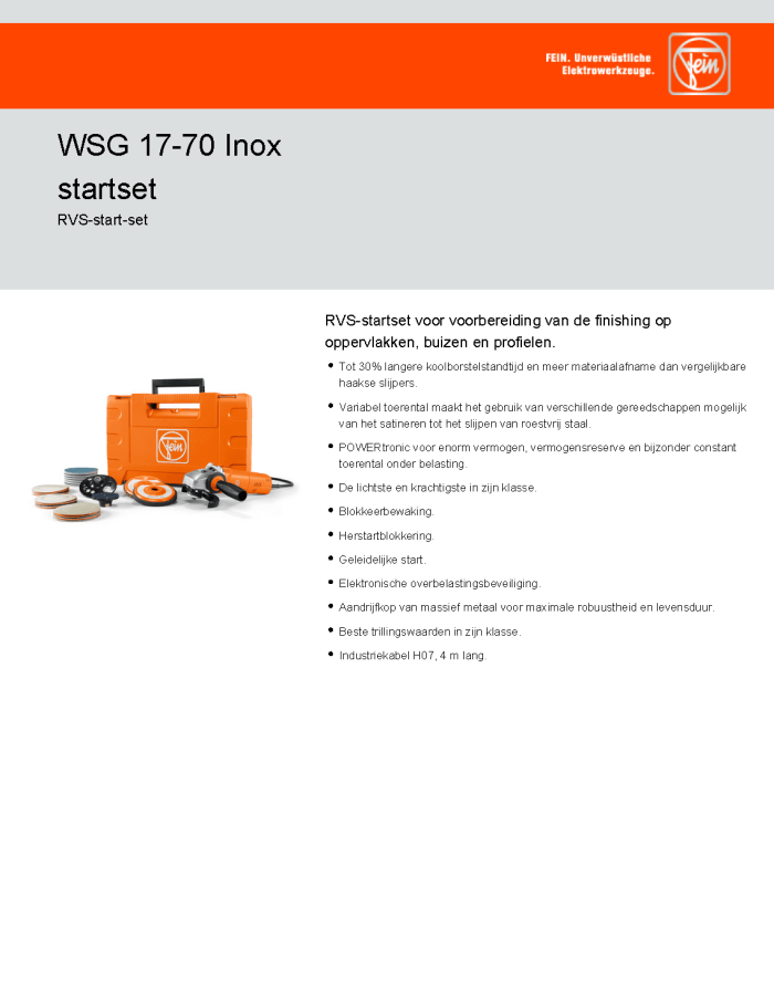 WSG 17-70 Inox startset