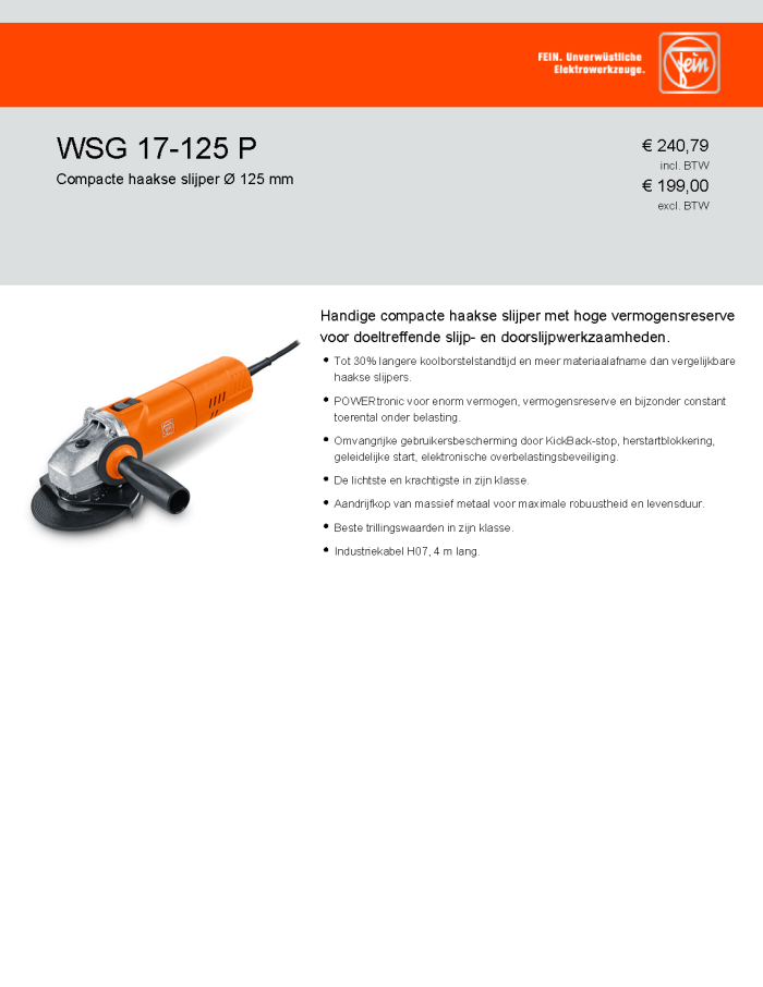 WSG 17-125 P Datasheet