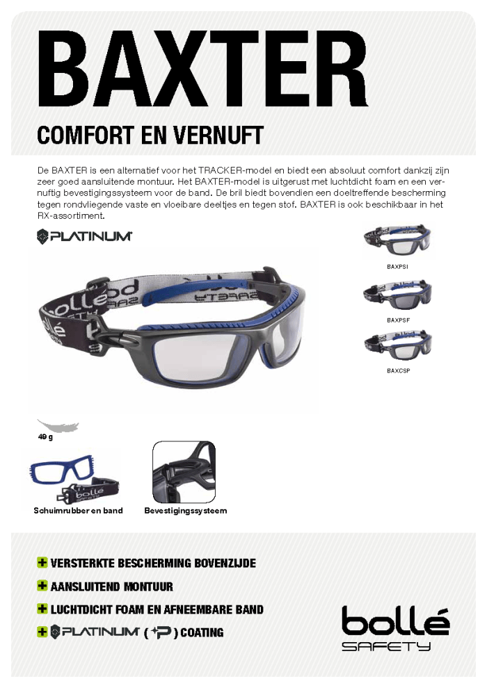 Slijpbril BAXTER Datasheet