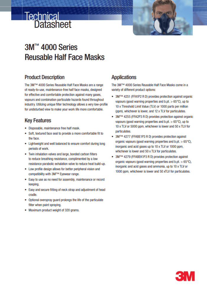 Technische datasheet 3M-4000serie