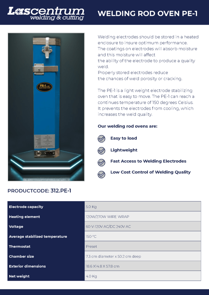 Datasheet droogoven PE-1
