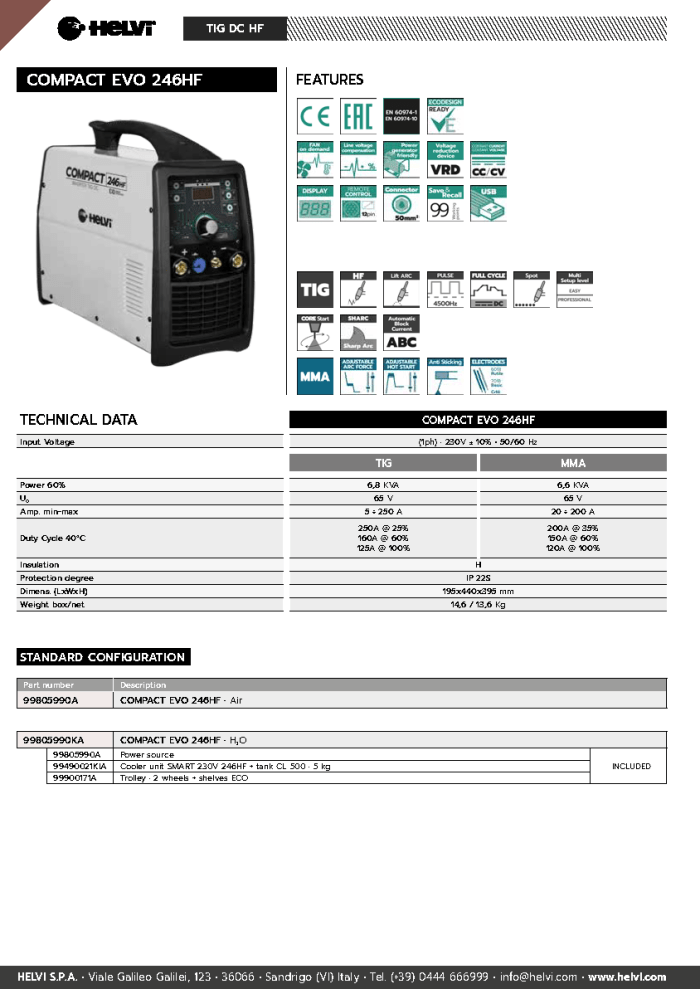 Helvi Compact EVO 246HF datasheet