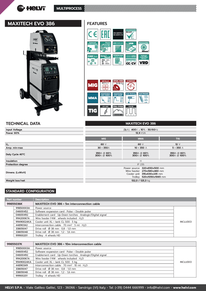 Helvi MAXITECH EVO 386 datasheet