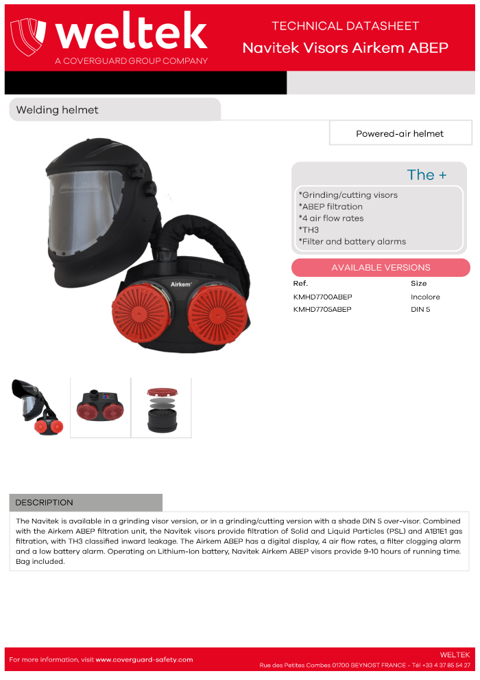 Weltek Navitek Airkem ABEP Visor datasheet