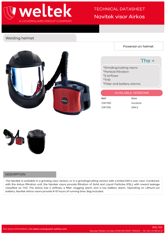 Weltek Navitek Airkos Visor datasheet