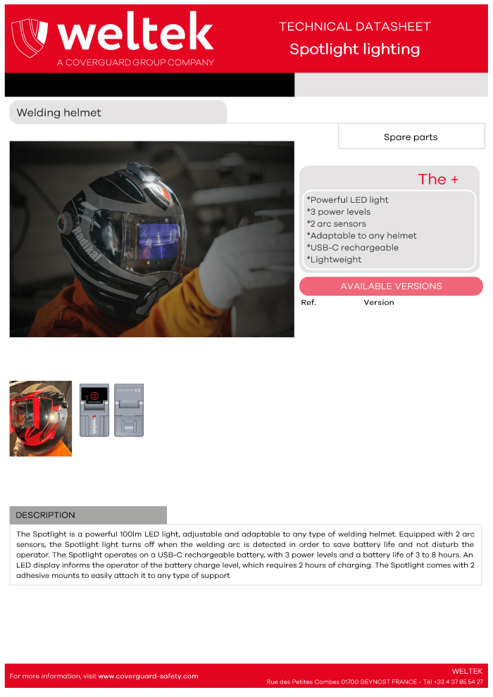 Weltek Spotlight datasheet