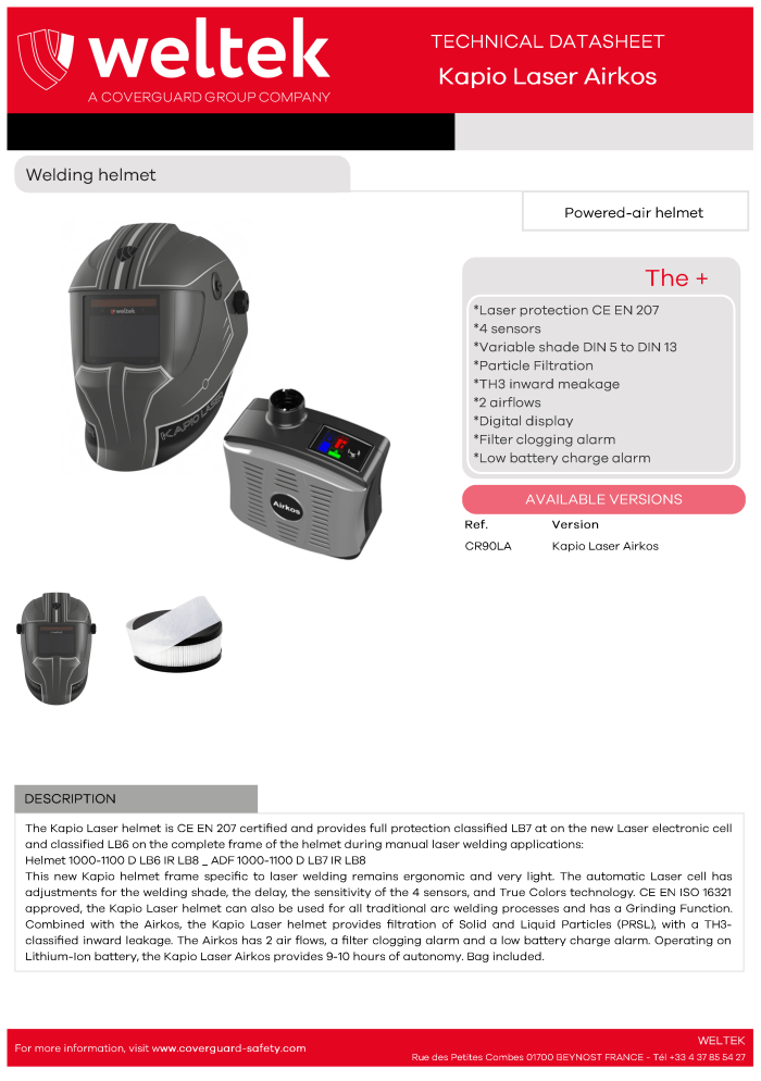 Weltek Kapio Laser Airkos datasheet