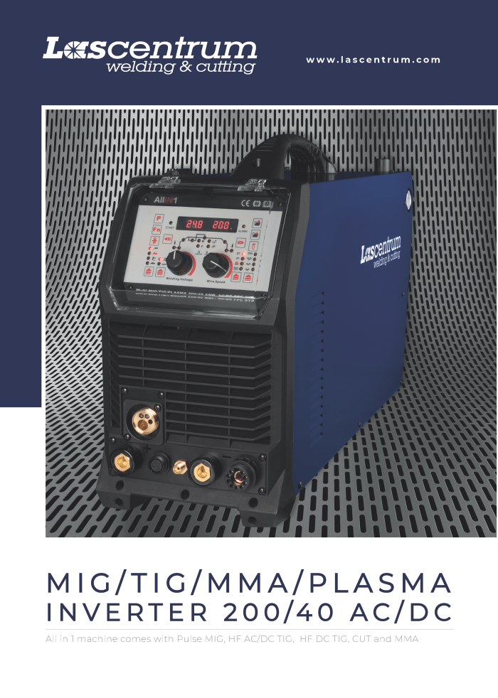 MIG / TIG / MMA / PLASMA inverter 200/40 AC/DC datasheet